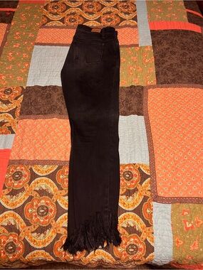 Judy Blue Black Skinny Fit Frayed Jeans